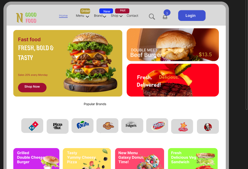 Food ordering UI concept